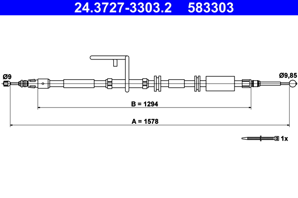 Cable, parking brake - 24.3727-3303.2 ATE