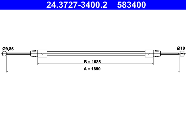 Cable, parking brake - 24.3727-3400.2 ATE