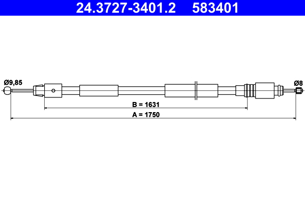 Cable, parking brake - 24.3727-3401.2 ATE