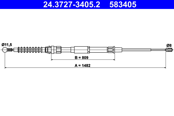 Cable, parking brake - 24.3727-3405.2 ATE