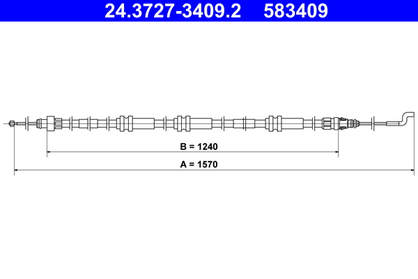 Cable, parking brake - 24.3727-3409.2 ATE