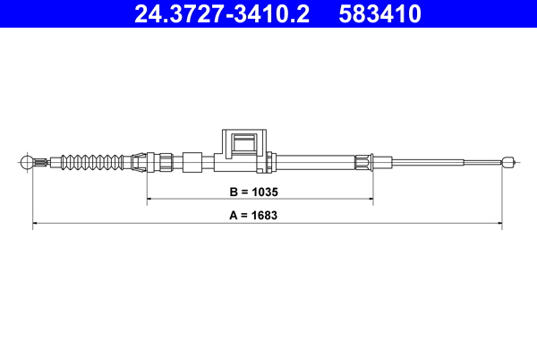 Cable, parking brake - 24.3727-3410.2 ATE