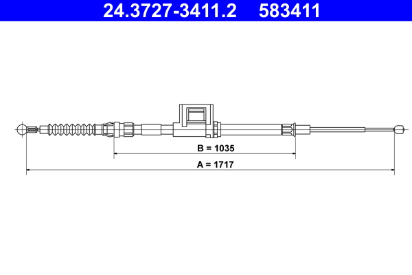 Cable, parking brake - 24.3727-3411.2 ATE