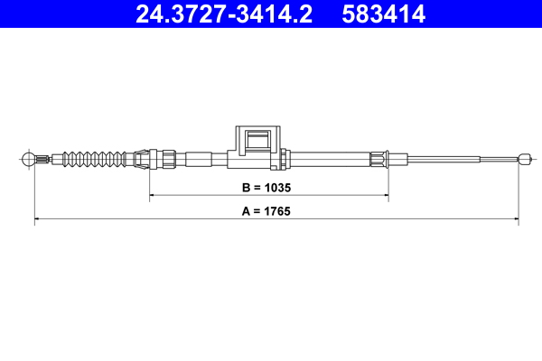 Cable, parking brake - 24.3727-3414.2 ATE