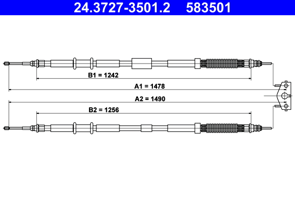 Cable, parking brake - 24.3727-3501.2 ATE