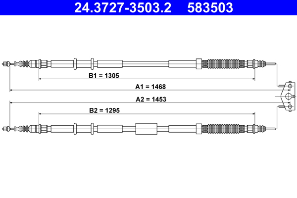 Cable, parking brake - 24.3727-3503.2 ATE