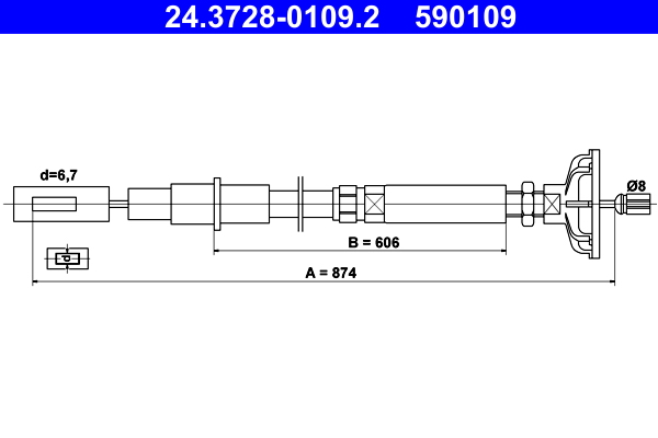 Clutch Cable - 24.3728-0109.2 ATE