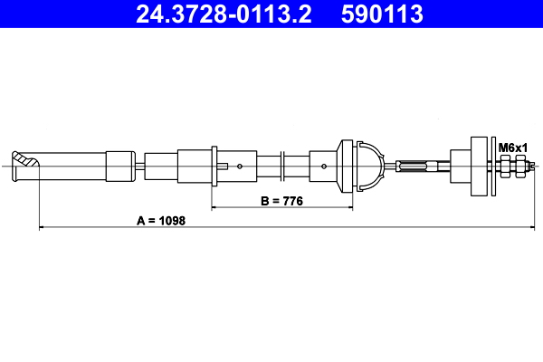 Clutch Cable - 24.3728-0113.2 ATE
