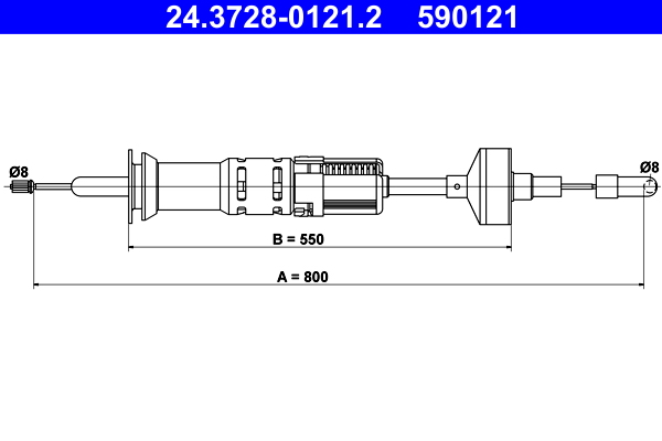 Clutch Cable - 24.3728-0121.2 ATE