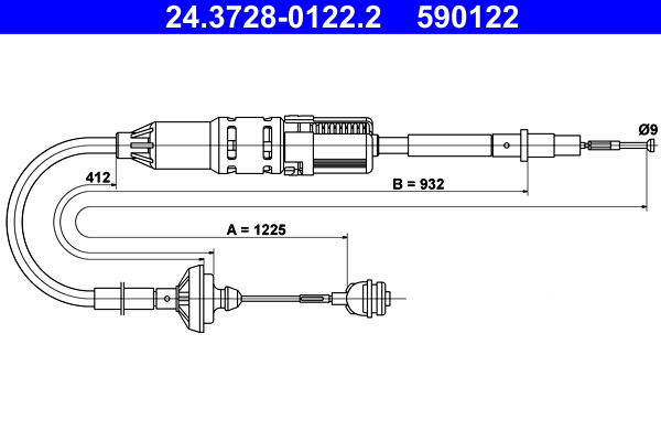 Cavo comando, Comando frizione - 24.3728-0122.2 ATE