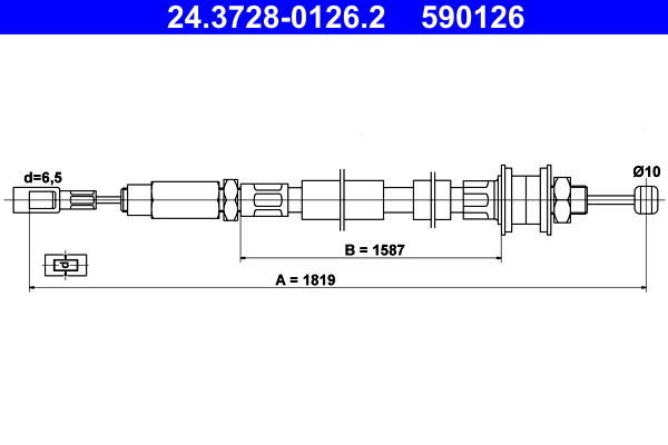 Clutch Cable - 24.3728-0126.2 ATE