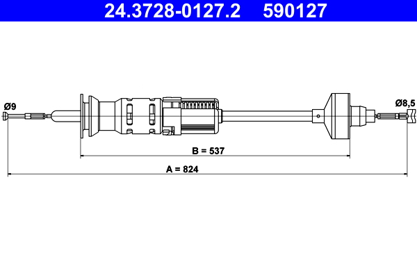 Clutch Cable - 24.3728-0127.2 ATE