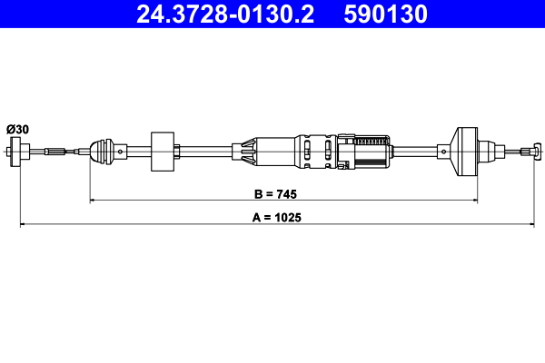 Cavo comando, Comando frizione - 24.3728-0130.2 ATE