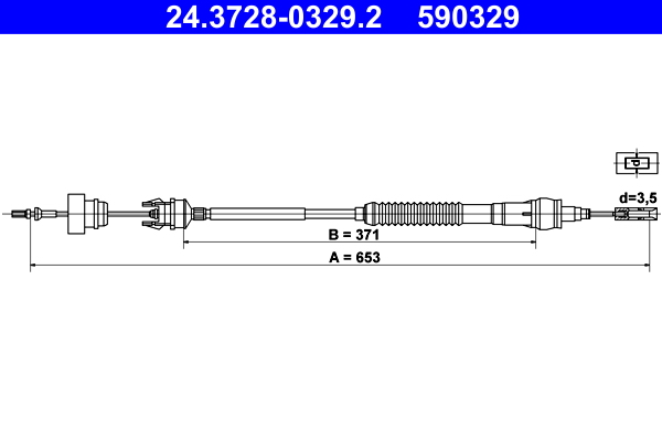 Clutch Cable - 24.3728-0329.2 ATE