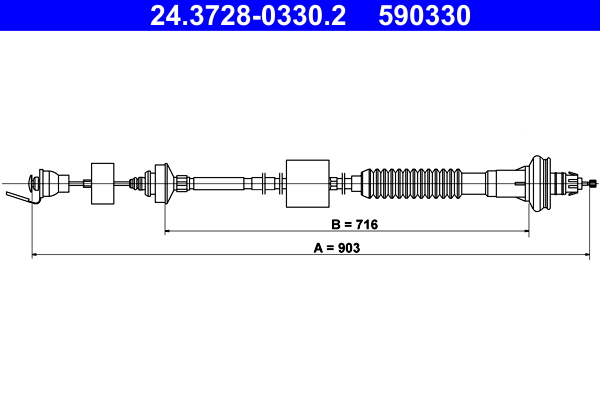 Clutch Cable - 24.3728-0330.2 ATE