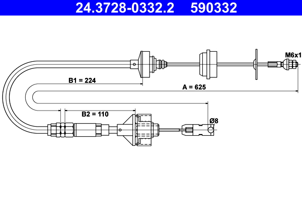 Cavo comando, Comando frizione - 24.3728-0332.2 ATE