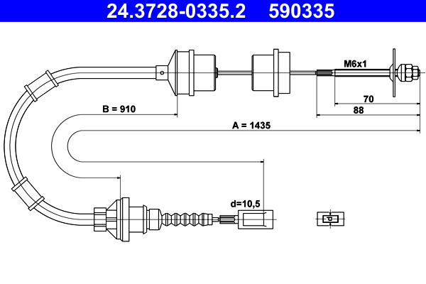 Clutch Cable - 24.3728-0335.2 ATE