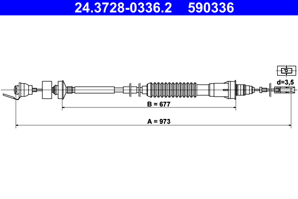 Cavo comando, Comando frizione - 24.3728-0336.2 ATE