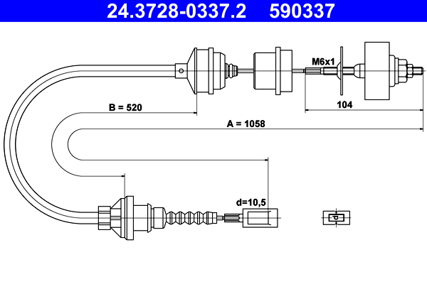 Clutch Cable - 24.3728-0337.2 ATE