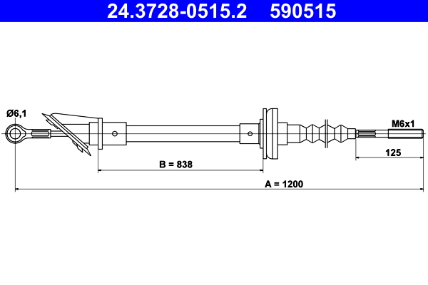 Clutch Cable - 24.3728-0515.2 ATE