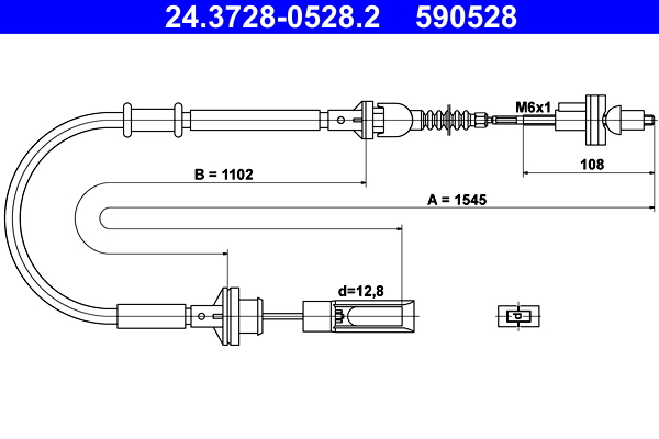 Clutch Cable - 24.3728-0528.2 ATE