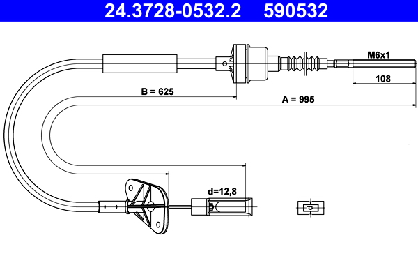 Cavo comando, Comando frizione - 24.3728-0532.2 ATE