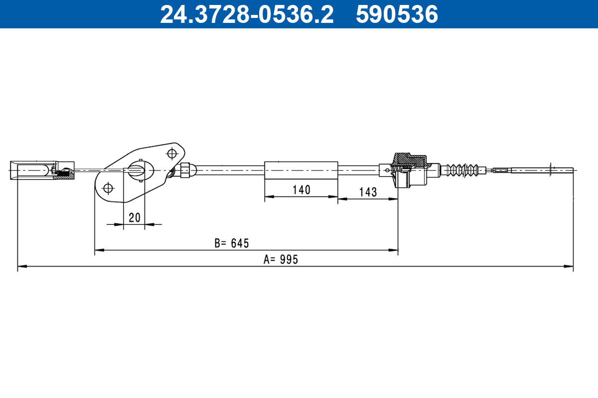Clutch Cable - 24.3728-0536.2 ATE