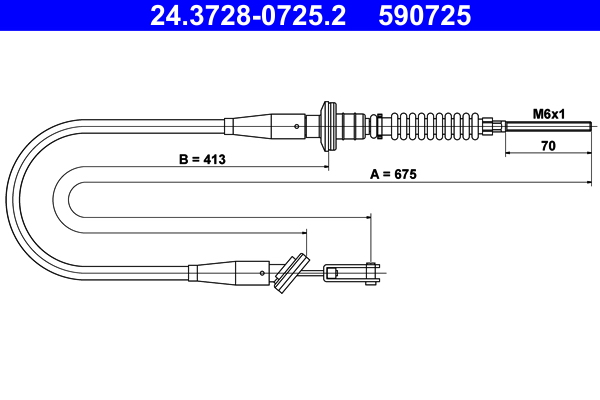 Cavo comando, Comando frizione - 24.3728-0725.2 ATE