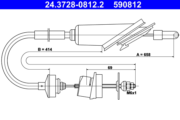 Clutch Cable - 24.3728-0812.2 ATE