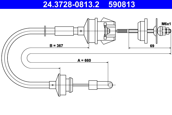 Clutch Cable - 24.3728-0813.2 ATE
