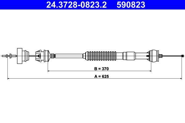 Cavo comando, Comando frizione - 24.3728-0823.2 ATE
