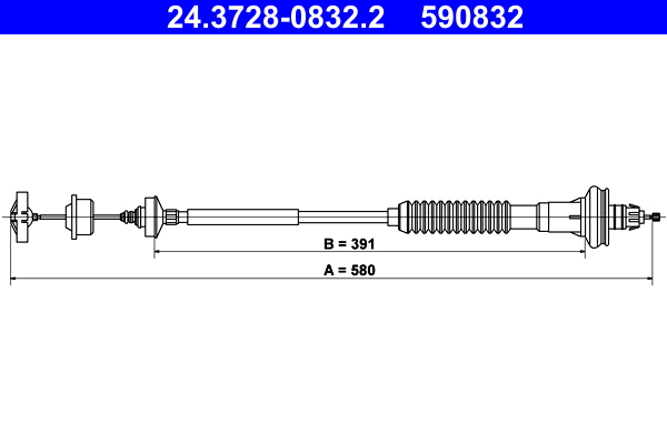 Cavo comando, Comando frizione - 24.3728-0832.2 ATE