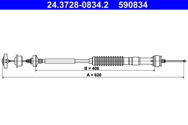 Cavo comando, Comando frizione - 24.3728-0834.2 ATE