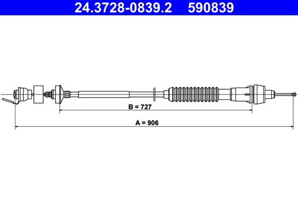 Cavo comando, Comando frizione - 24.3728-0839.2 ATE