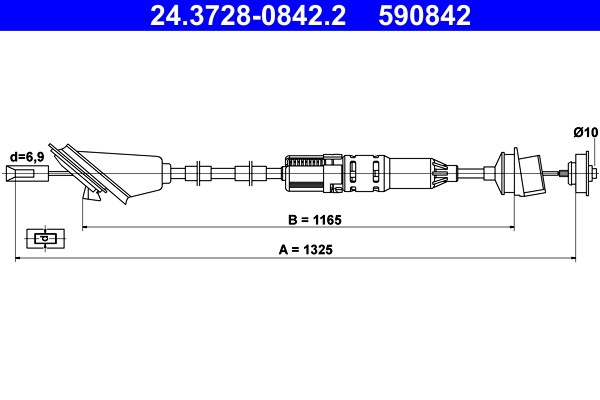 Clutch Cable - 24.3728-0842.2 ATE