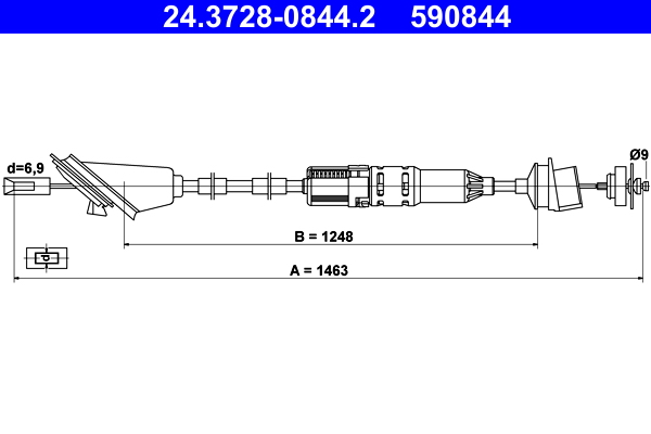 Cavo comando, Comando frizione - 24.3728-0844.2 ATE