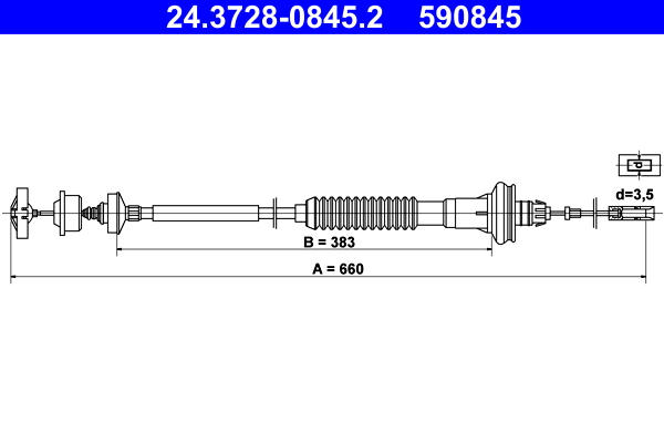 Clutch Cable - 24.3728-0845.2 ATE