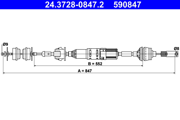 Clutch Cable - 24.3728-0847.2 ATE