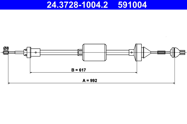 Cavo comando, Comando frizione - 24.3728-1004.2 ATE