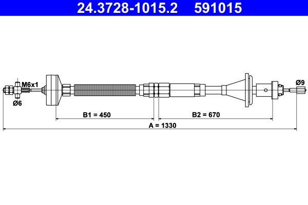 Cavo comando, Comando frizione - 24.3728-1015.2 ATE