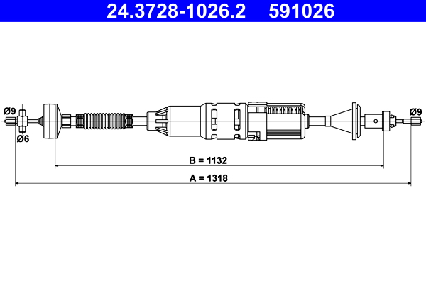 Clutch Cable - 24.3728-1026.2 ATE
