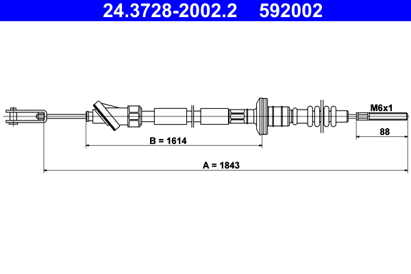 Clutch Cable - 24.3728-2002.2 ATE