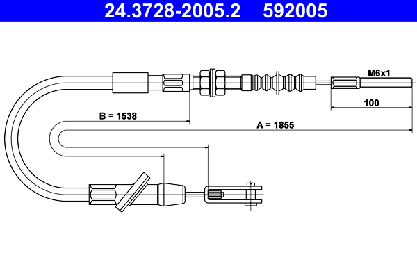 Cavo comando, Comando frizione - 24.3728-2005.2 ATE