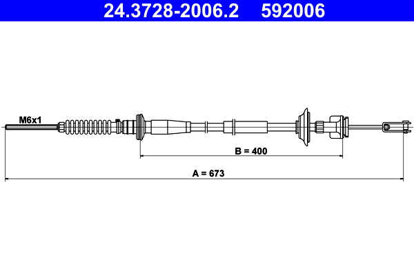 Clutch Cable - 24.3728-2006.2 ATE
