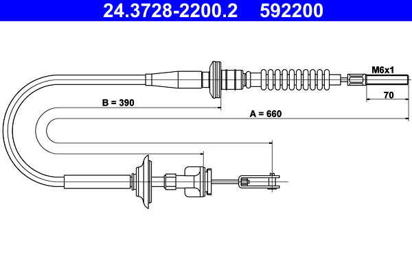 Clutch Cable - 24.3728-2200.2 ATE