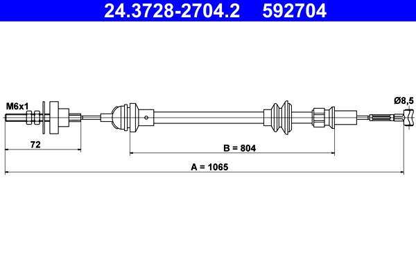 Clutch Cable - 24.3728-2704.2 ATE
