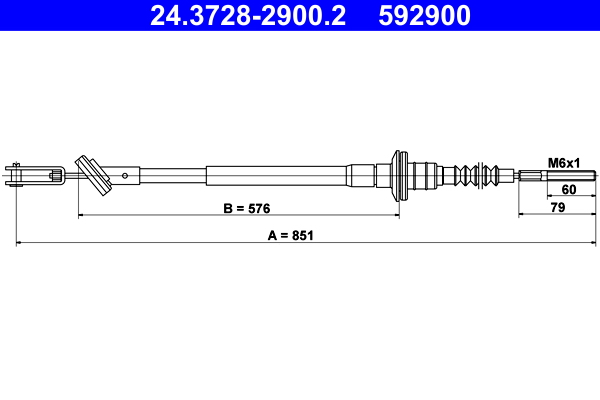 Clutch Cable - 24.3728-2900.2 ATE