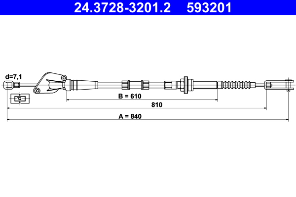 Clutch Cable - 24.3728-3201.2 ATE