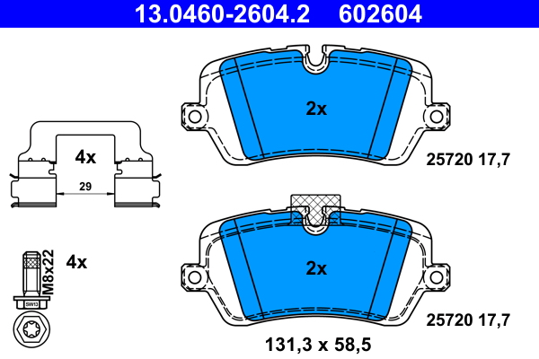 Kit pastiglie freno, Freno a disco - 13.0460-2604.2 ATE