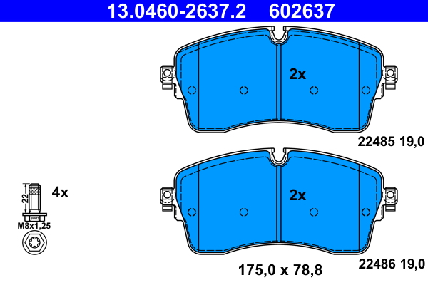 Kit pastiglie freno, Freno a disco - 13.0460-2637.2 ATE